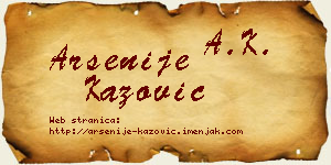 Arsenije Kažović vizit kartica